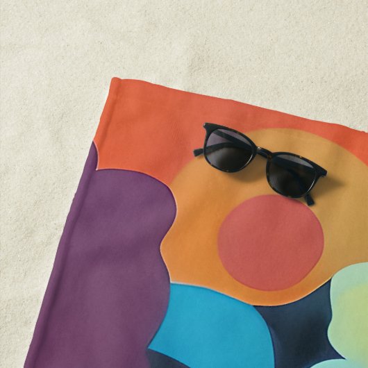 Serviette De Plage Fleurs mod rétro (En situation)