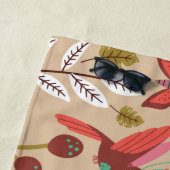 Serviette De Plage Fleurs motifs florales sans soudure, oiseaux, papi (En situation)