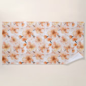 Serviette De Plage Fleurs Orange Croire (Devant)