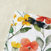 Serviette De Plage Fleurs orange jaune (En situation)