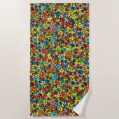 Serviette De Plage Fleurs rétro (Devant)