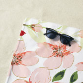 Serviette De Plage Fleurs roses (En situation)