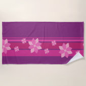 Serviette De Plage Fleurs roses (Devant)