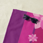 Serviette De Plage Fleurs roses (En situation)