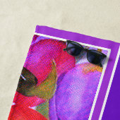 Serviette De Plage Fleurs roses (En situation)