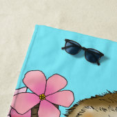 Serviette De Plage Fleurs roses parentes (En situation)