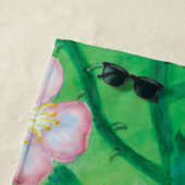 Serviette De Plage Fleurs roses sauvages (En situation)