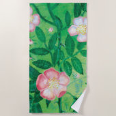 Serviette De Plage Fleurs roses sauvages (Devant)