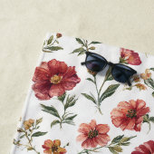 Serviette De Plage Fleurs Rouges (En situation)