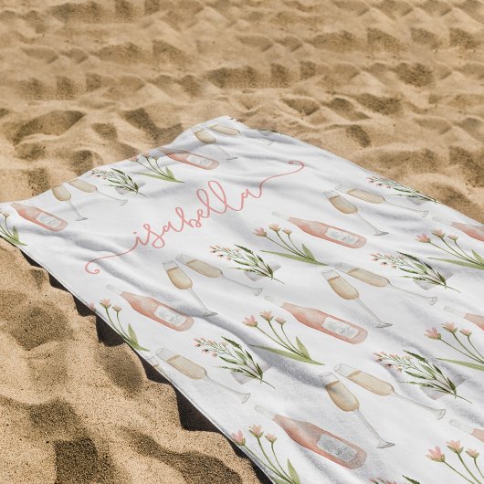 Serviette De Plage Fleurs sauvages de cocktail modernes et élégantes