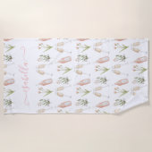 Serviette De Plage Fleurs sauvages de cocktail modernes et élégantes (Devant)