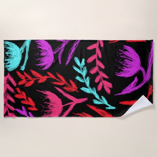 Serviette De Plage Fleurs sauvages en couleurs que POP! (Devant)