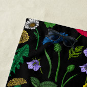 Serviette De Plage Fleurs sauvages en noir (En situation)