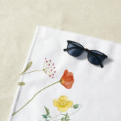 Serviette de plage Fleurs sauvages Papillon Vintag (En situation)