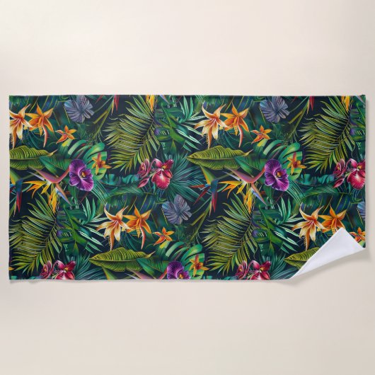 Serviette De Plage Fleurs tropicales (Devant)