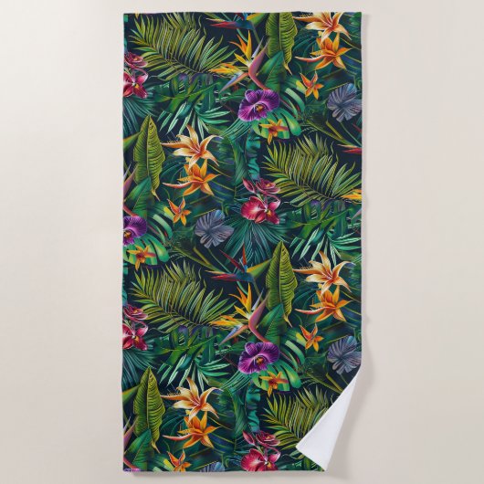 Serviette De Plage Fleurs tropicales (Devant)