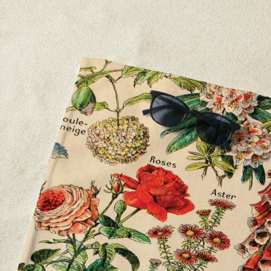 Serviette De Plage Fleurs Vintages (En situation)