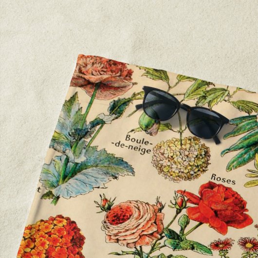 Serviette De Plage Fleurs Vintages (En situation)