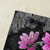 Serviette De Plage Fleurs violettes (En situation)
