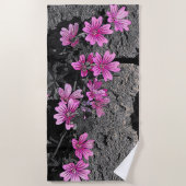 Serviette De Plage Fleurs violettes (Devant)
