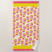 Serviette De Plage Flip Flopping' Comme Crazy Beach Towne (Devant)