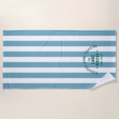 Serviette De Plage Floatin' Et Toastin' The Lake House Blue Stripe (Devant)