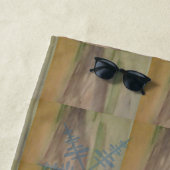 Serviette De Plage Flocons de neige bleus sur le rivage (En situation)