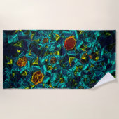 Serviette De Plage Flor virtuel em azul gradiente, estilhaçada (Devant)