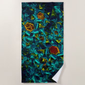 Serviette De Plage Flor virtuel em azul gradiente, estilhaçada (Devant)