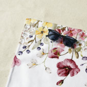 Serviette De Plage Floral Beach Towel Nom Customisé Fleurs (En situation)