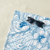 Serviette de plage Floral Bleu (En situation)