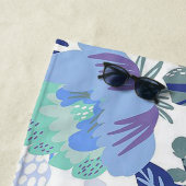 Serviette De Plage Floral bleu (En situation)