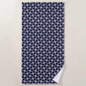 Serviette De Plage Floral bleu de minuit (Devant)