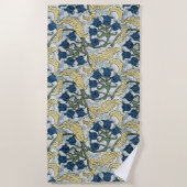 Serviette De Plage Floral Blue Flowers Lily Valley Répétition (Devant)