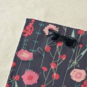 Serviette De Plage Floral Boho rose noir (En situation)