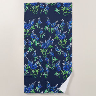 Serviette De Plage Floral de Bluebonnets du Texas