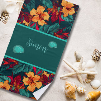 Serviette De Plage Floral Hawaïen