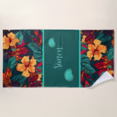 Serviette De Plage Floral Hawaïen (Devant)