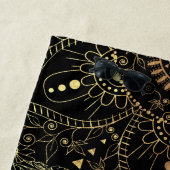 Serviette De Plage Floral Mandala or bleu (En situation)