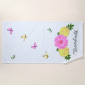 Serviette De Plage Floral papillon (Devant)
