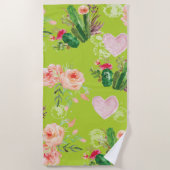 Serviette De Plage Floral Pastel Cactus (Devant)