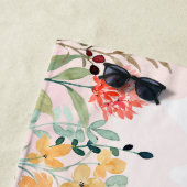 Serviette De Plage Floral personnalisé (En situation)