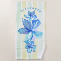 Serviette de plage Floral personnalisée