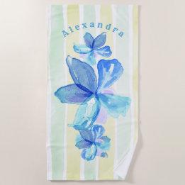 Serviette de plage Floral personnalisée