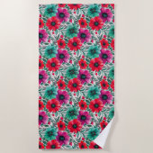 Serviette De Plage Floral rustique mode rétro motif (Devant)