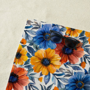 Serviette De Plage Floral rustique mode rétro motif
