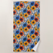Serviette De Plage Floral rustique mode rétro motif (Devant)