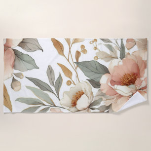 Serviette De Plage Floral rustique vintage élégant élégant