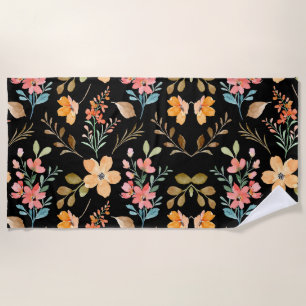 Serviette De Plage Floral Surface Motif - Mode Aquarelle Ressort