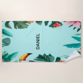 Serviette De Plage Floral Tropical Été (Devant)